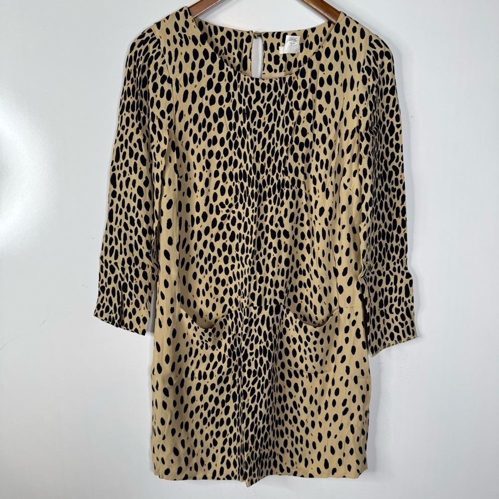 J. Crew Spotted Long Sleeve Shift Dress Size 2